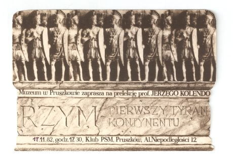 Invitation to a lecture by Prof. Jerzy Kolendo Rome – Europe’s first tyrant, 17.11.1982.