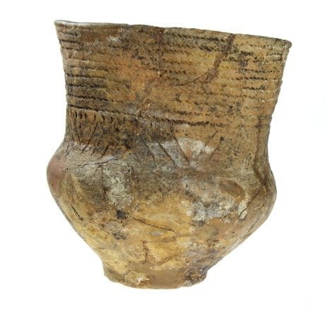 Puchar gliniany, kultura ceramiki sznurowej, 3 tysiąclecie p.n.e., Stare Babice, gm. Stare Babice