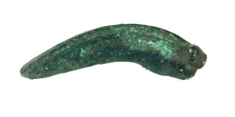 Copper-alloy sickle, Lusatian Culture, first half of the 1st millennium BC; Kotowice, Brwinów Commune